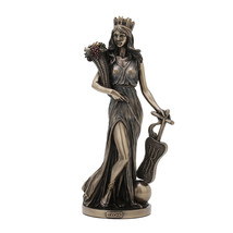 Bronze Finished Tyche Greek Goddess Of Fortune Statue Fortuna Lady Luck - $72.34
