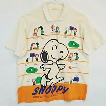 Vintage Snoopy Peanuts All Over 2 sided Polo Shirt Vtg 70s 80s Charlie Woodstock - £261.44 GBP