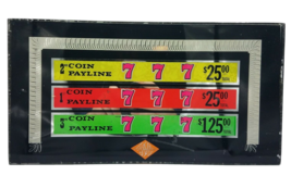 Antique Slot Machine Glass Award Card Insert Triple 7 Original 7 1/4&quot; x ... - £68.18 GBP