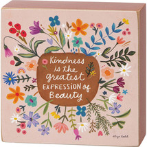 &quot;Kindness Is The Greatest Expression Of Beauty&quot; Inspirational Block Sign - £7.88 GBP