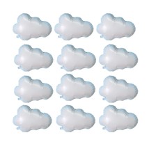 12 Pieces White Cloud Foil Balloons For Baby Shower Boys Girls Birthday Wedding  - £18.97 GBP