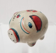 Folk Art Painted Pig Vintage Ceramic Kenora Mexico Small Salt Shaker Figurine - £7.07 GBP
