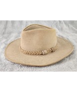 Minnetonka Hat Unisex Small Brown Genuine Leather Braided Band Made in USA - £58.39 GBP