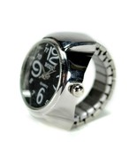 WATCH RING Finger Stretch Band Chrome Time Jewelry NEW Large Number USA ... - $130.10 MXN