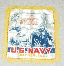 WWI US Navy Sweetheart Wife Satin Pillow Cover Chicago IL - $49.99