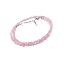 Natural Rose Quartz Gemstone Full Beads Dainty Choker Gift - £155.39 GBP