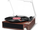Bluetooth Turntable with 2 Built-in Stereo Speakers, 3-Speed Vinyl Player - $66.94
