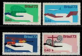ZAYIX - 1973 Brazil  #1304-1307 - MNH - Firetruck - Aviation -Culture - £1.20 GBP
