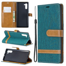 For Samsung Galaxy Note 20 10+ Canvas Leather Flip Wallet case  Cover - £38.73 GBP