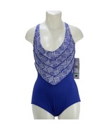 GABOR Women&#39;s Swimsuit 1 Piece Blue White Geometric Hydrofinity Fabric S... - £35.39 GBP