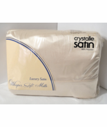 Full Size Satin Sheet Set NIP Vtg 4 Pieces Cream Whisper Soft Mills Mach... - $66.06 CAD
