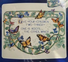 Vtg Leisure Arts Cross Stitch Kit &quot;Roots &amp; Wings&quot; Praying Hands Collection Nip - £6.97 GBP
