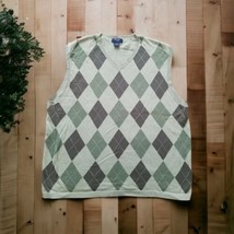 Brooks Brothers “SPORT&quot; Mens 100% Cotton Argyle Green Vest  Large V-Neck - £15.53 GBP