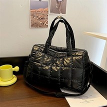 New Winter Women&#39;s Shoulder Messenger Bags Quality Down Fabric Female Padded Tot - £20.54 GBP