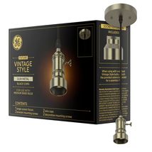 GE Vintage Style Light Fixture, Gun Metal with Black Cord (1 Pack) - $14.99