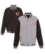 New Mens Reds 2-tone Reversible Fleece Jacket Baseball Cincinati - Gray/... - $124.03 CAD