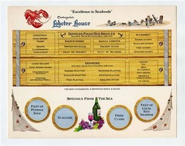 Castagnola&#39;s Lobster House Postcard Menu Mailer Southern California 1970&#39;s - £17.08 GBP