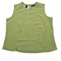 Karen Scott Shirt Womens L Green Sleeveless Round Neck Button Polyester Blouse - £18.11 GBP