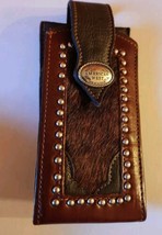 American West Genuine 100% Leather and Cow Hide Sun Glasses Or SPECTACLE Case - £22.65 GBP