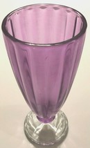 Cristal D&#39;ARQUES-DURAND Quadro Amethyst Vintage Purple Ribbed Stem Footed Glass - £6.25 GBP