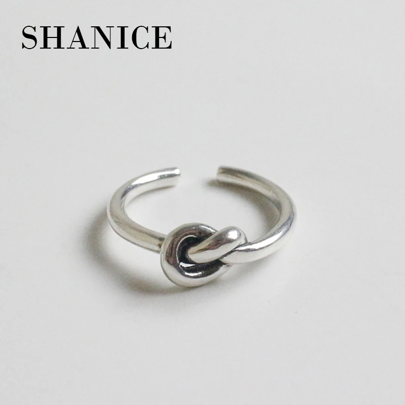 SHANICE Charm Jewelry 925  Silver Open Ring For Women One Knot Simple Sl... - £20.48 GBP