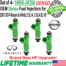 New OEM 4Pcs Denso HP Upgrade Fuel Injectors For 2008-2010 Nissan Rouge 2.5L I4 - £137.83 GBP