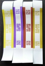 200 Mixed $1000 $2000 $5000 $10,000 Money Self-Sealing Straps Currency Bands - £6.40 GBP
