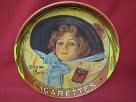 Vintage Satin Cigarette 14” Serving Beer Tray Turkish Blend 20 For 15 Cents - £19.46 GBP