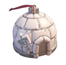 Igloo White Silver North Pole Christmas Ornament NEW - $13.09