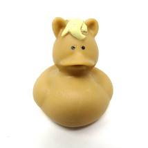 Palomino Horse Rubber Duck 2&quot; Braided Mane Ducky Cowboy Squirter Spa Bath Toy - £6.61 GBP