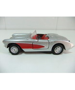 VINTAGE Maisto 1957 Chevrolet Corvette Diecast Car Scale 1/39 Silver - $22.00