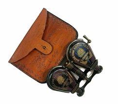 Antique Maritime Brass Binocular Monocular with Leather Cover Spyglass Scope - £31.64 GBP