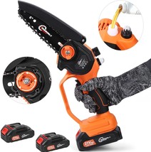 Mini Cordless Chainsaw 6 Inch, Electric Chainsaw Powered Handheld Chainsaw - £67.95 GBP