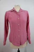 Vtg 90s Alfani 2 Pink 100% Silk Button-Front Long Sleeve Top Shirt - £19.74 GBP