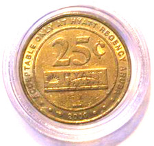 (1) Copacabana 25 Cent Gaming Token - Hyatt Regency - Aruba - Year 2000 - £6.25 GBP