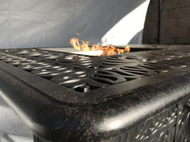 Outdoor propane fire pit table garden fireplace Elisabeth double burner ... - £1,550.20 GBP