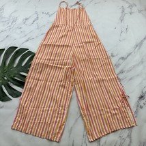Tularosa Andi Jumpsuit Size M Orange Pink Stripe Backless Side Tie Wide ... - $611.44 MXN
