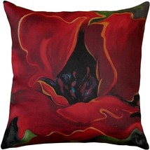 Red Poppy 20x20 Throw Pillow, with Polyfill Insert - £63.55 GBP
