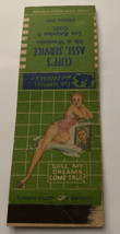 Matchbook Cover Matchcover Girlie Girly Pinup Cliff’s Service Los Angele... - $2.38