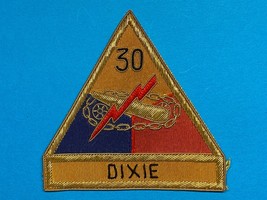 1950&#39;s - 1970&#39;s, 30th ARMORED DIVISION, DIXIE, BULLION, PATCH - £27.09 GBP