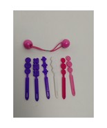 Vintage Girls Hair Barrettes - Plastic Snap Tight - Plus Ponytail Holder... - £6.26 GBP