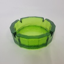 Vintage MCM Blenko Green Blue Pebble Glass Octagon Ashtray Large Heavy Round 6&quot; - £28.76 GBP