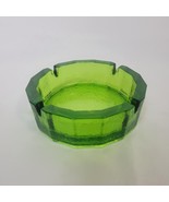 Vintage MCM Blenko Green Blue Pebble Glass Octagon Ashtray Large Heavy R... - $50.08 CAD