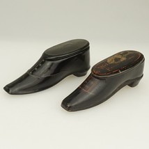Rare! 2pcs Schneider Advertising Miniature Case Antique Shoes Leather Jewelry... - £62.91 GBP