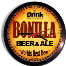 BONILLA BEER and ALE BREWERY CERVEZA WALL CLOCK - £23.51 GBP