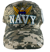 Elite Images NAVY Ball Cap Military Eagle Embroidered Camo Size 7-8 Adj. - £12.95 GBP