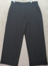Susan Graver Cropped Pants Women Petite Large Black Polyester Wide Leg Dark Wash - £14.50 GBP