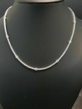 Gift 3mm Moissanite Set Women&#39;s Luxury Tennis Choker Necklace in 925 Silver 18&quot; - £220.92 GBP