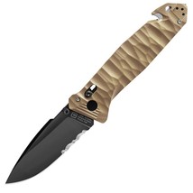 French Army Issued CAC S200 Folding Knife - Tan | Tactical w/Strap Cutter - $106.84