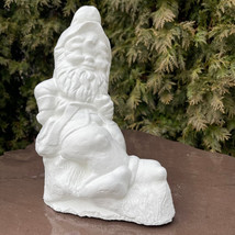 Cement Garden Gnome Statue Concrete Outdoor Lawn Ornament 11&quot; Large Yard Sculptu - £36.63 GBP